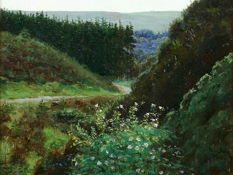 1869-Paul Bang - Rose delle dune in fiore in piantagione